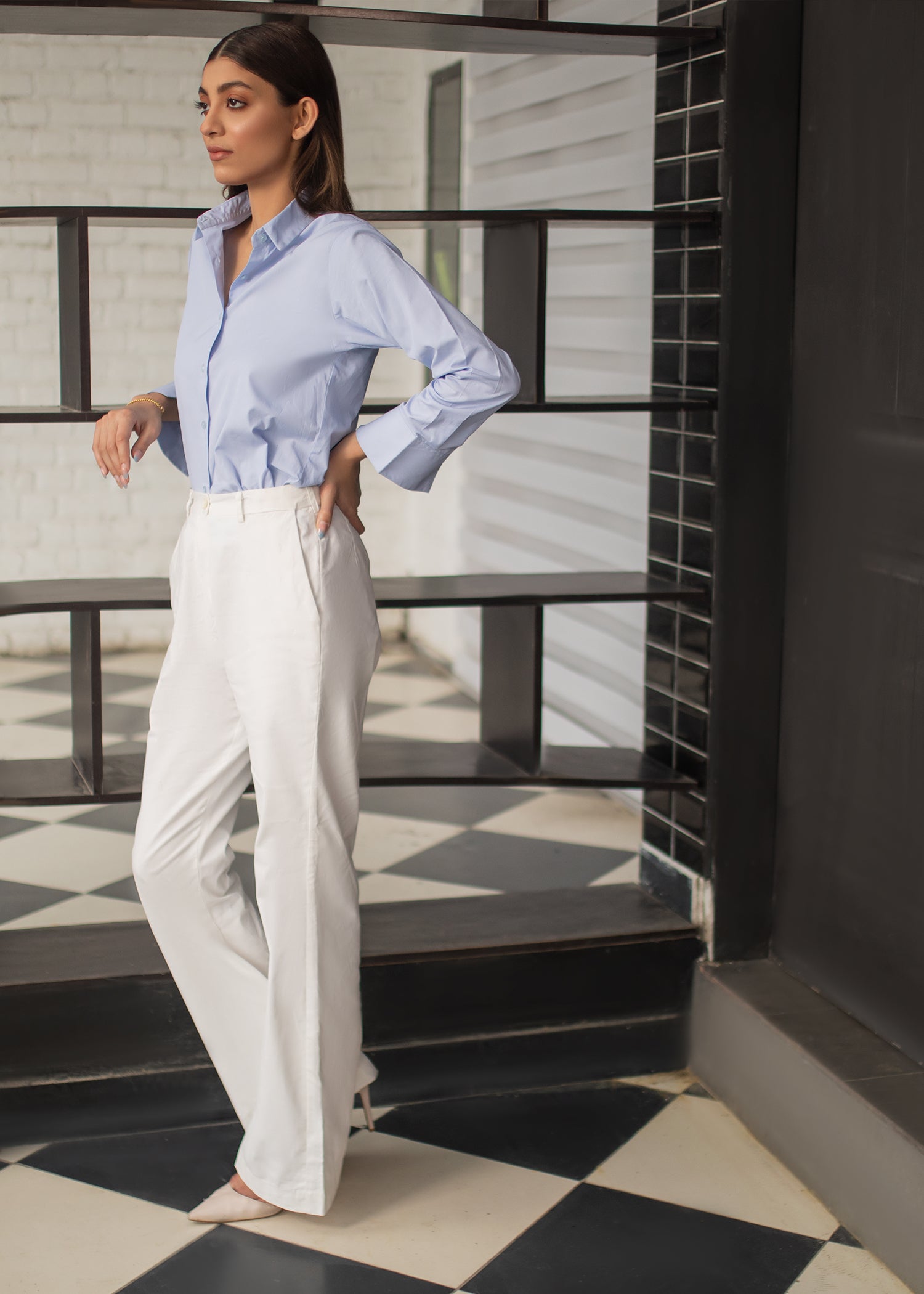 Broad White Pants - Main Image