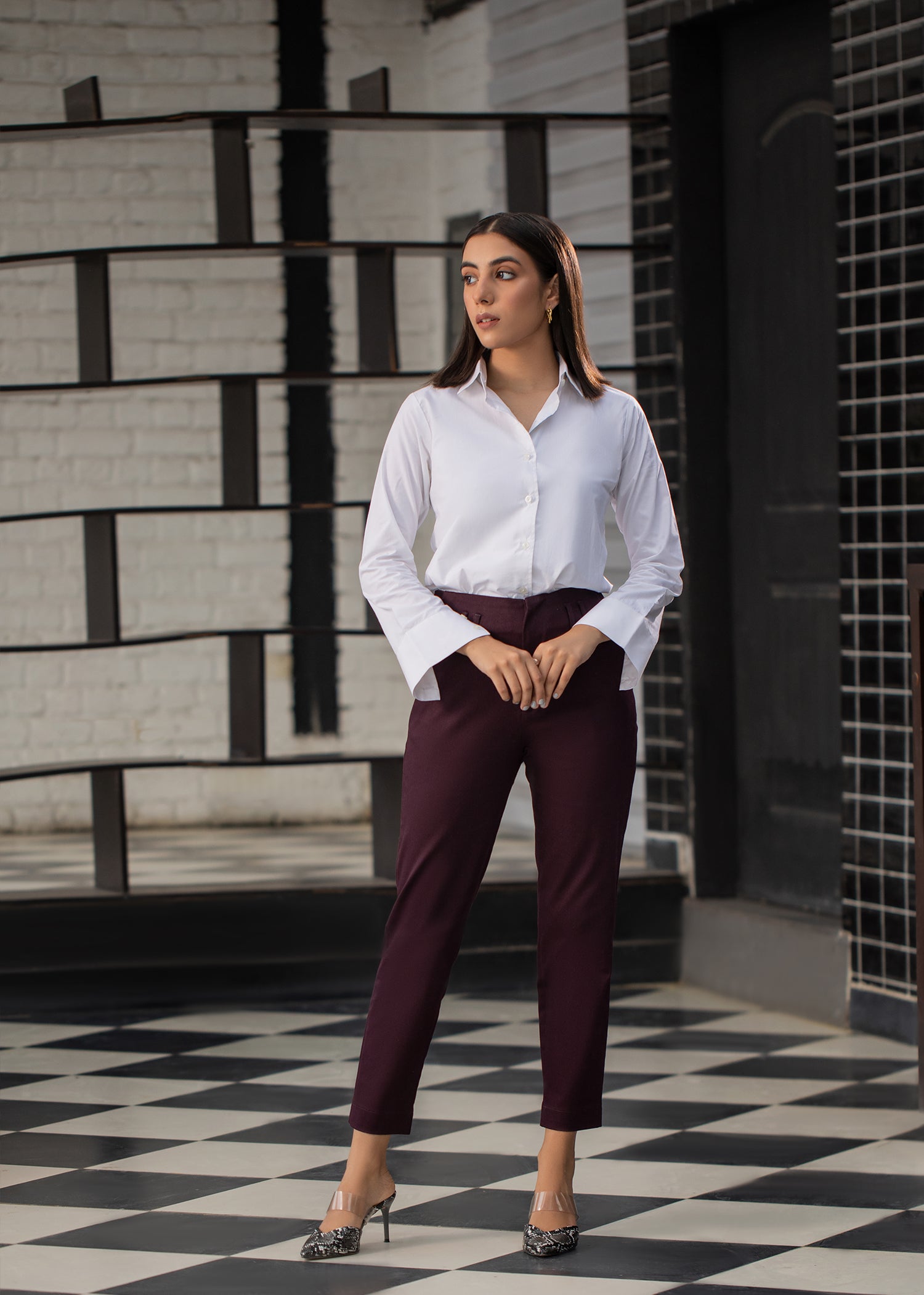 Buy Women Maroon Scuba Wide Leg Pants Online At Best Price - Sassafras.in